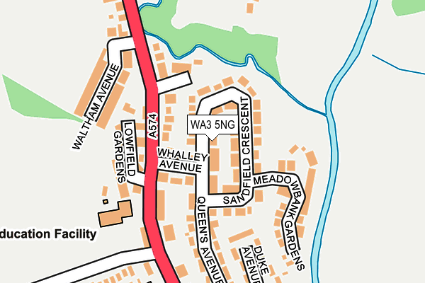 WA3 5NG map - OS OpenMap – Local (Ordnance Survey)