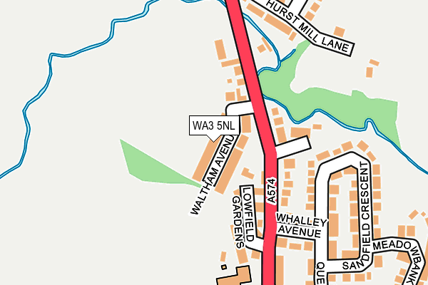 WA3 5NL map - OS OpenMap – Local (Ordnance Survey)