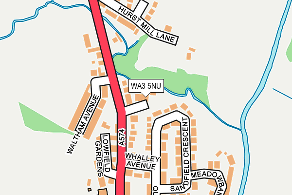 WA3 5NU map - OS OpenMap – Local (Ordnance Survey)