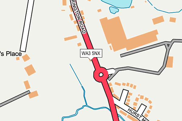 WA3 5NX map - OS OpenMap – Local (Ordnance Survey)