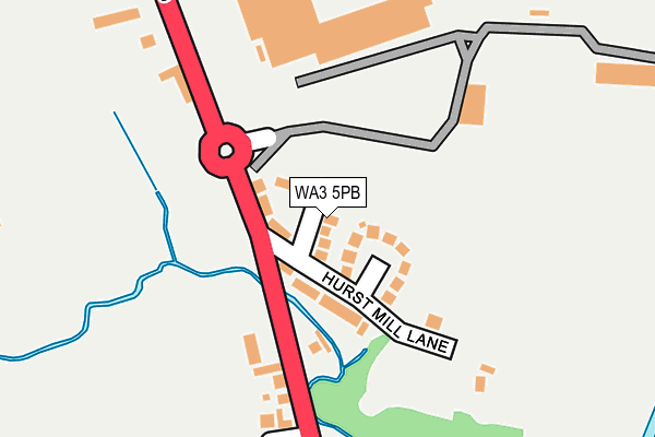 WA3 5PB map - OS OpenMap – Local (Ordnance Survey)