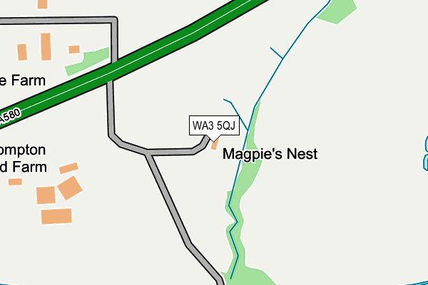 WA3 5QJ map - OS OpenMap – Local (Ordnance Survey)