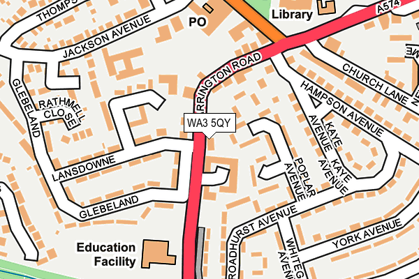 WA3 5QY map - OS OpenMap – Local (Ordnance Survey)