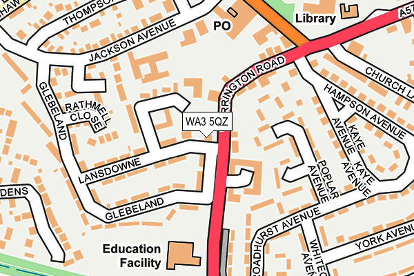 WA3 5QZ map - OS OpenMap – Local (Ordnance Survey)