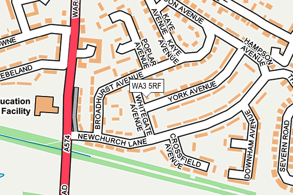WA3 5RF map - OS OpenMap – Local (Ordnance Survey)
