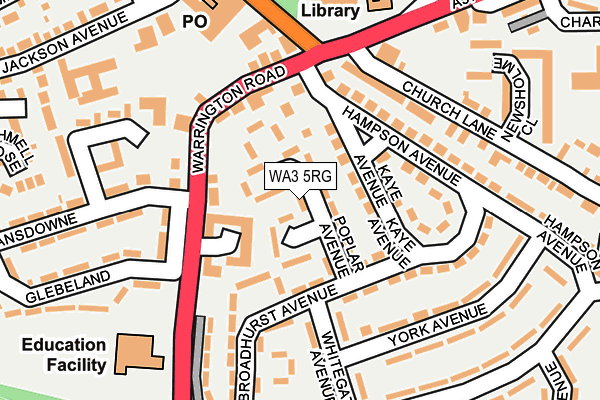 WA3 5RG map - OS OpenMap – Local (Ordnance Survey)