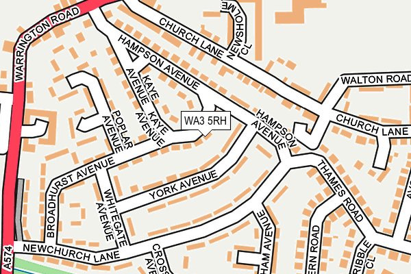 WA3 5RH map - OS OpenMap – Local (Ordnance Survey)