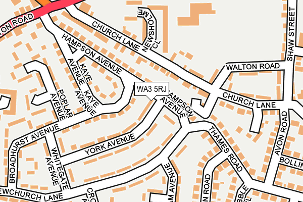 WA3 5RJ map - OS OpenMap – Local (Ordnance Survey)