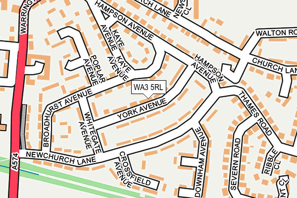 WA3 5RL map - OS OpenMap – Local (Ordnance Survey)