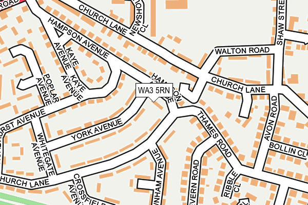 WA3 5RN map - OS OpenMap – Local (Ordnance Survey)
