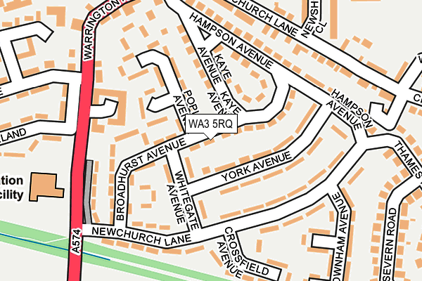 WA3 5RQ map - OS OpenMap – Local (Ordnance Survey)