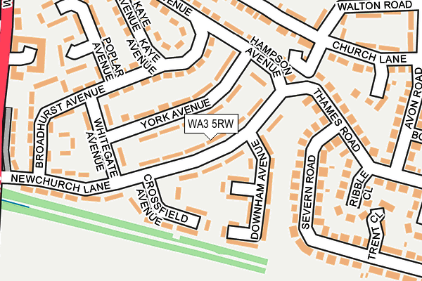 WA3 5RW map - OS OpenMap – Local (Ordnance Survey)