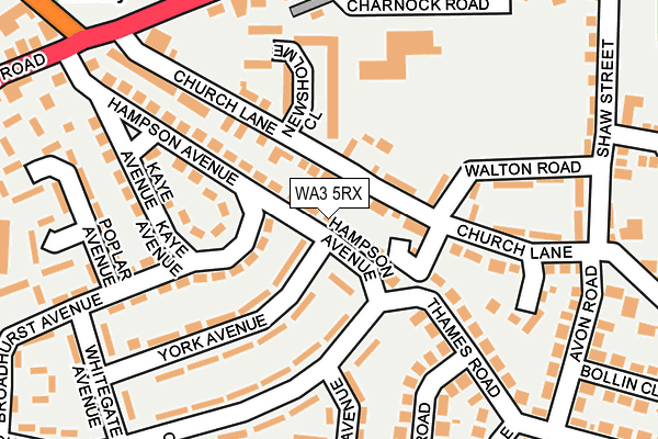 WA3 5RX map - OS OpenMap – Local (Ordnance Survey)