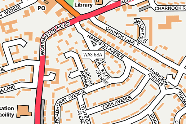WA3 5SA map - OS OpenMap – Local (Ordnance Survey)