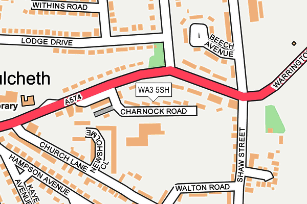 WA3 5SH map - OS OpenMap – Local (Ordnance Survey)