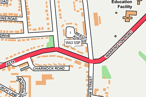 WA3 5SP map - OS OpenMap – Local (Ordnance Survey)