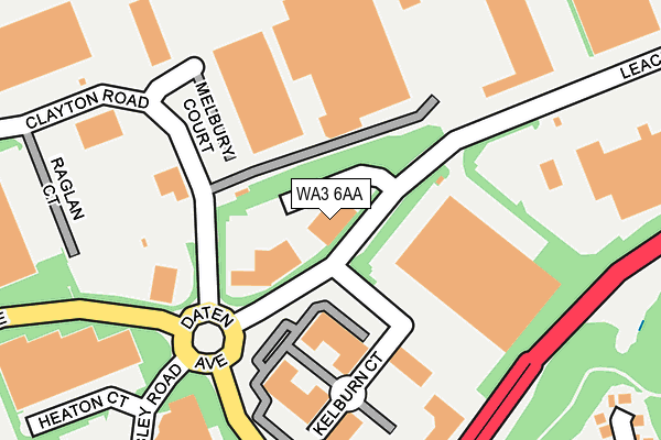 WA3 6AA map - OS OpenMap – Local (Ordnance Survey)