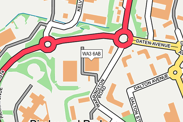 WA3 6AB map - OS OpenMap – Local (Ordnance Survey)