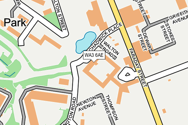 WA3 6AE map - OS OpenMap – Local (Ordnance Survey)