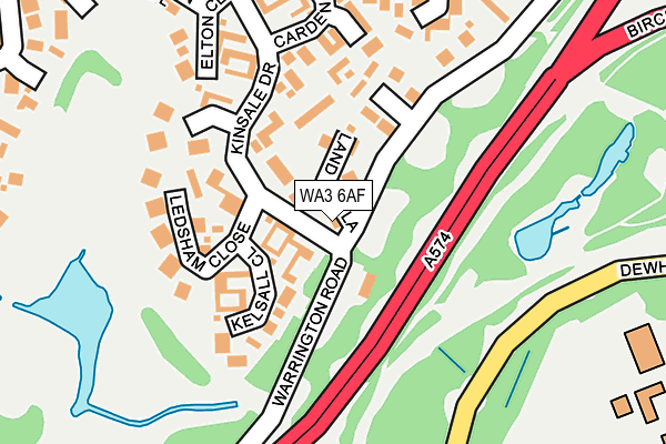 WA3 6AF map - OS OpenMap – Local (Ordnance Survey)