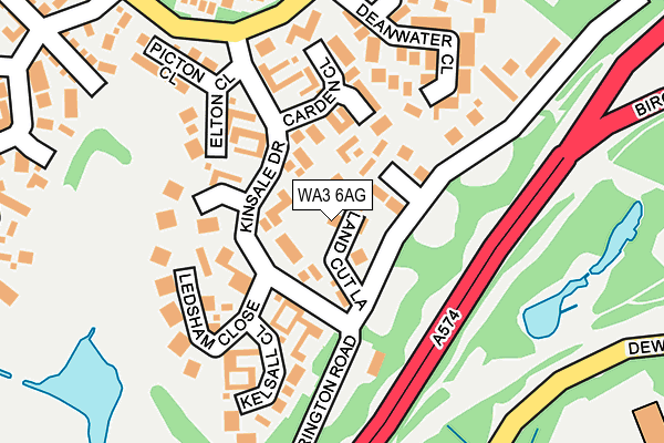 WA3 6AG map - OS OpenMap – Local (Ordnance Survey)