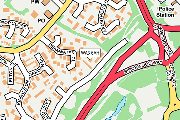 WA3 6AH map - OS OpenMap – Local (Ordnance Survey)