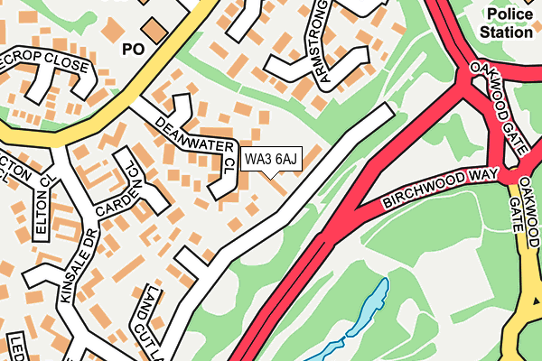 WA3 6AJ map - OS OpenMap – Local (Ordnance Survey)