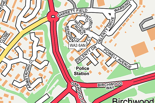 WA3 6AN map - OS OpenMap – Local (Ordnance Survey)