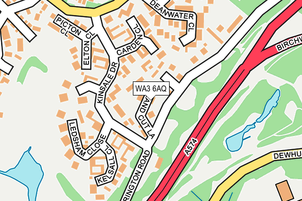 WA3 6AQ map - OS OpenMap – Local (Ordnance Survey)
