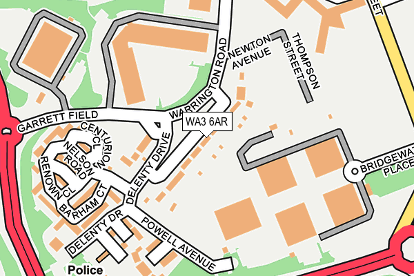 WA3 6AR map - OS OpenMap – Local (Ordnance Survey)