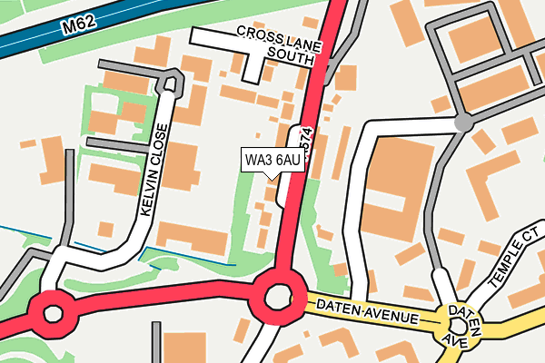 WA3 6AU map - OS OpenMap – Local (Ordnance Survey)