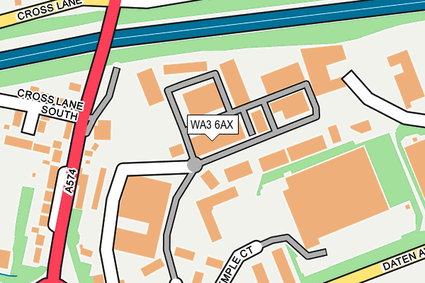 WA3 6AX map - OS OpenMap – Local (Ordnance Survey)