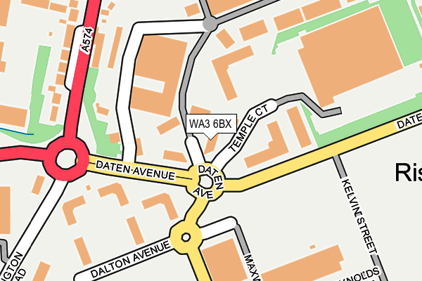 WA3 6BX map - OS OpenMap – Local (Ordnance Survey)