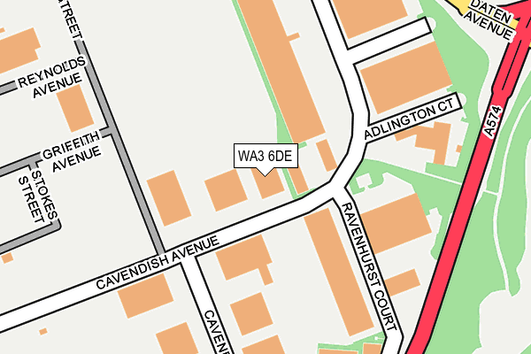 WA3 6DE map - OS OpenMap – Local (Ordnance Survey)
