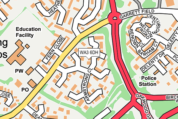 WA3 6DH map - OS OpenMap – Local (Ordnance Survey)