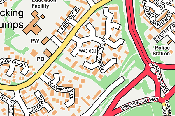 WA3 6DJ map - OS OpenMap – Local (Ordnance Survey)