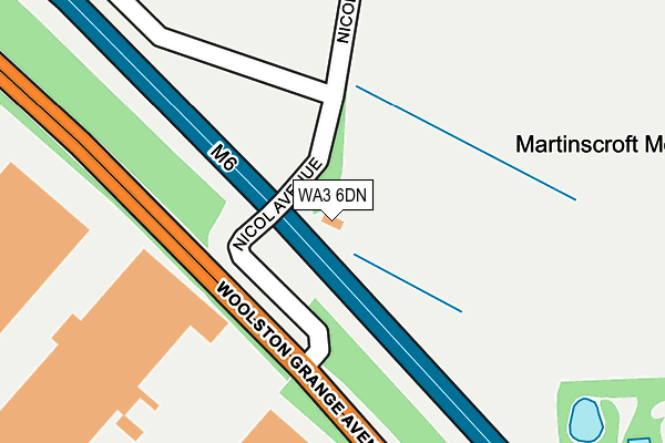 WA3 6DN map - OS OpenMap – Local (Ordnance Survey)