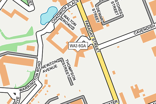 WA3 6GA map - OS OpenMap – Local (Ordnance Survey)