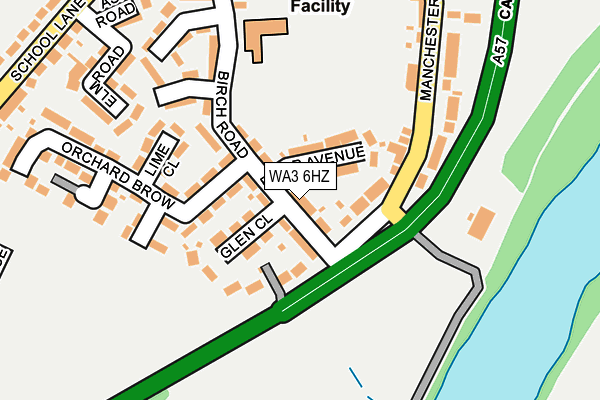 WA3 6HZ map - OS OpenMap – Local (Ordnance Survey)