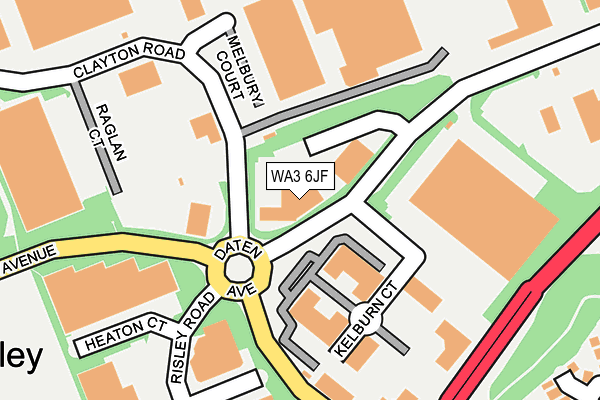 WA3 6JF map - OS OpenMap – Local (Ordnance Survey)