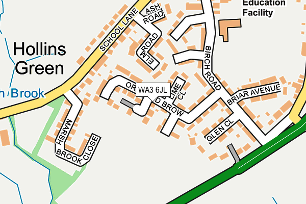 WA3 6JL map - OS OpenMap – Local (Ordnance Survey)
