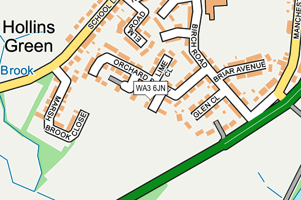 WA3 6JN map - OS OpenMap – Local (Ordnance Survey)