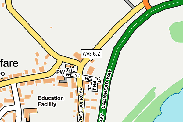 WA3 6JZ map - OS OpenMap – Local (Ordnance Survey)