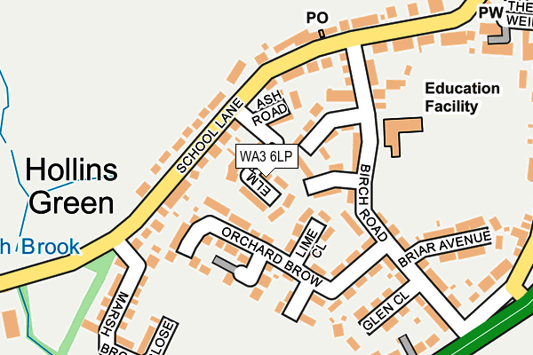 WA3 6LP map - OS OpenMap – Local (Ordnance Survey)