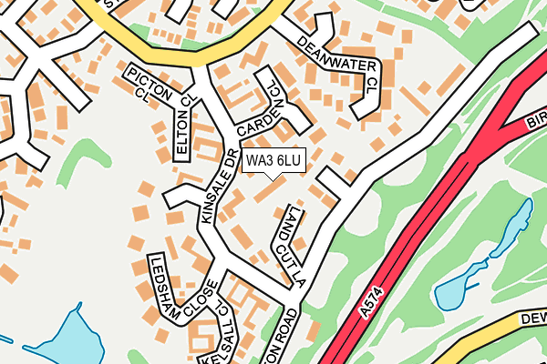 WA3 6LU map - OS OpenMap – Local (Ordnance Survey)