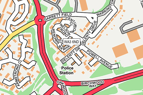 WA3 6ND map - OS OpenMap – Local (Ordnance Survey)