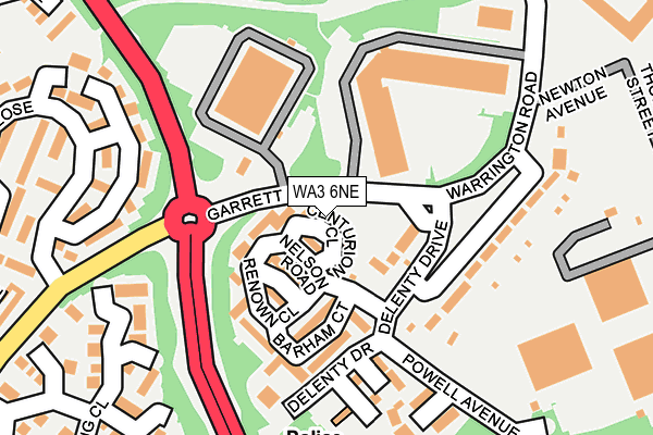 WA3 6NE map - OS OpenMap – Local (Ordnance Survey)