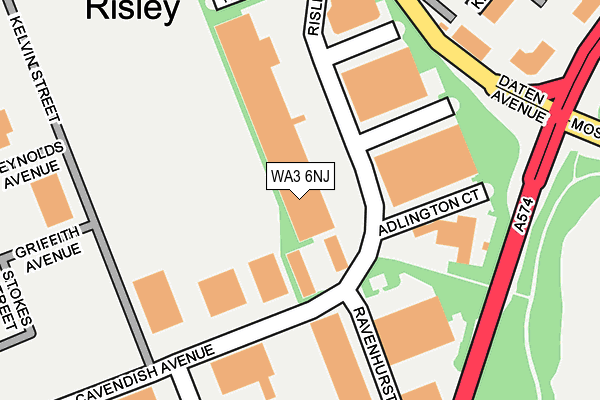 WA3 6NJ map - OS OpenMap – Local (Ordnance Survey)