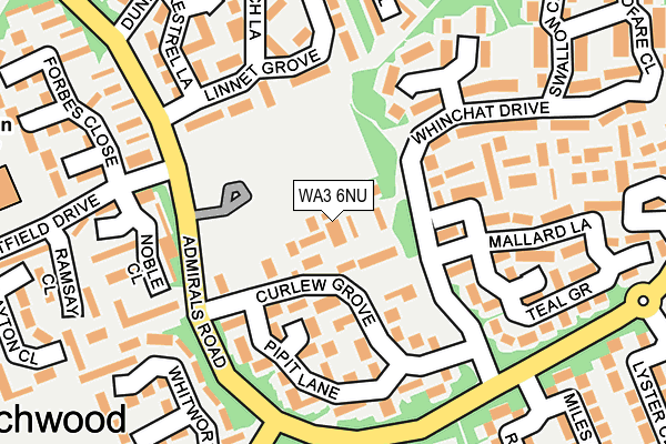 WA3 6NU map - OS OpenMap – Local (Ordnance Survey)