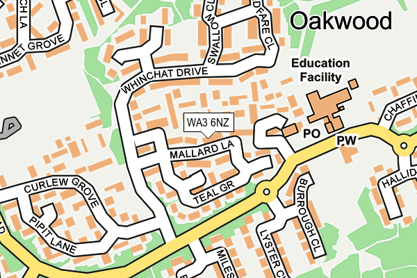 WA3 6NZ map - OS OpenMap – Local (Ordnance Survey)